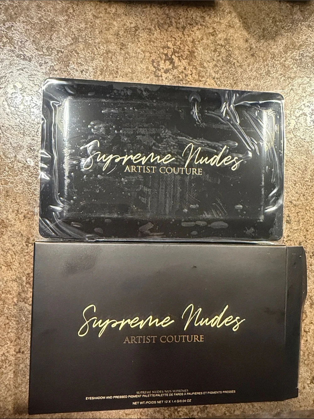 Artist Couture Supreme Nudes Eyeshadow Palette - Black & Gold Script